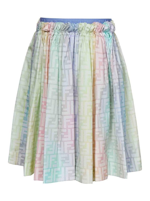 Fendi Jr Jupe Midi - Multicolore