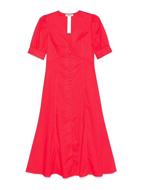 Twinset Robe Au Genou - Rouge