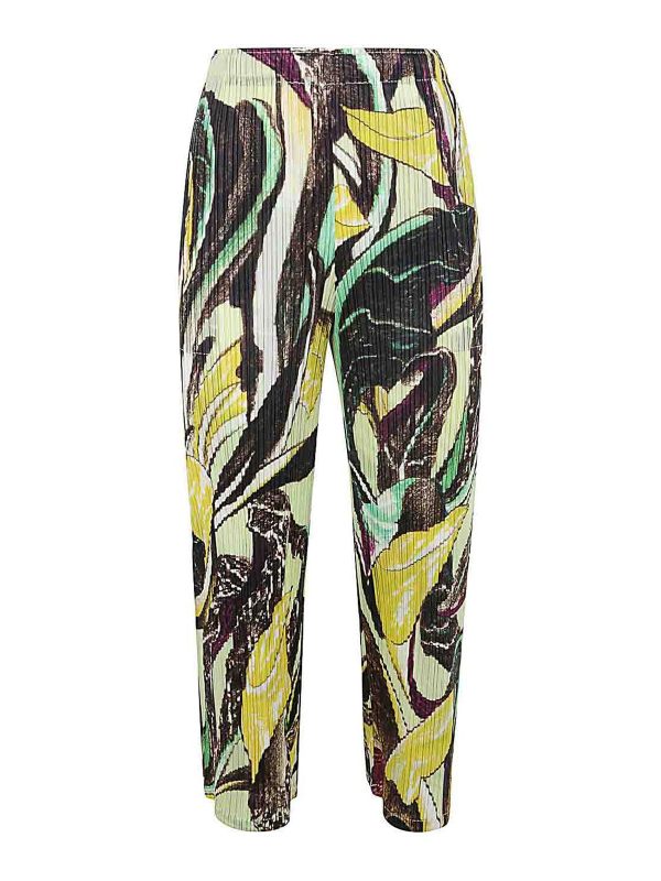 Pleats Please Issey Miyake Pantalons Décontractés - Vert