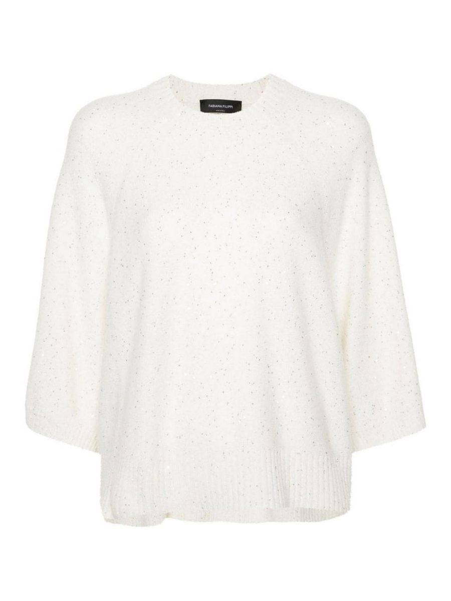 Fabiana Filippi Pull Col Rond - Blanc