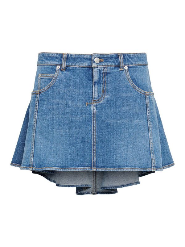 Alexander Mcqueen Jupe Midi - Bleu
