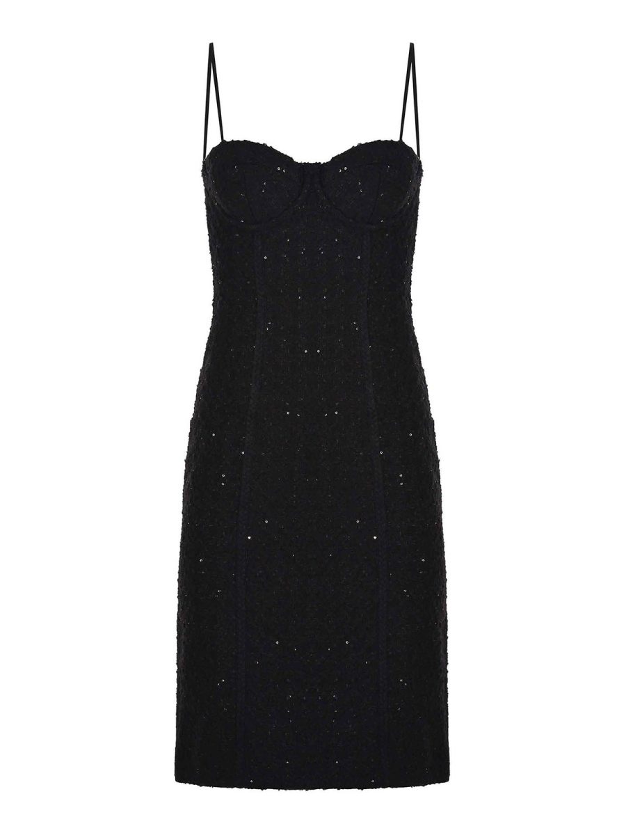 Rotate Birger Christensen Robe Au Genou - Noir