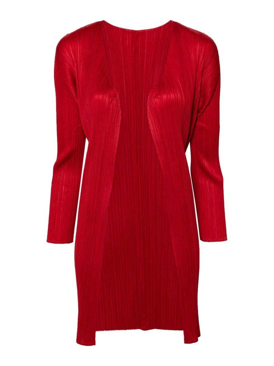 Pleats Please Issey Miyake Cardigan - Rouge