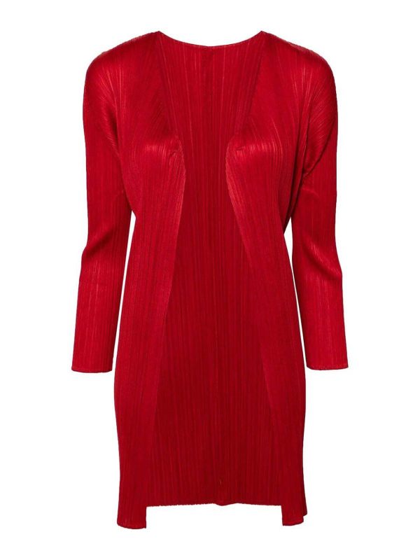 Pleats Please Issey Miyake Cardigan - Rouge