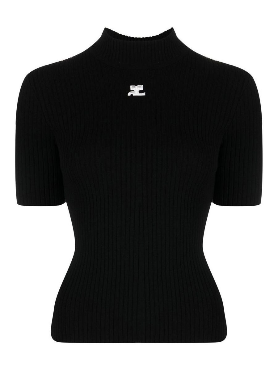 Courreges Pull Col Rond - Noir