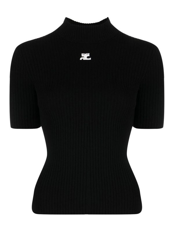 Courreges Pull Col Rond - Noir