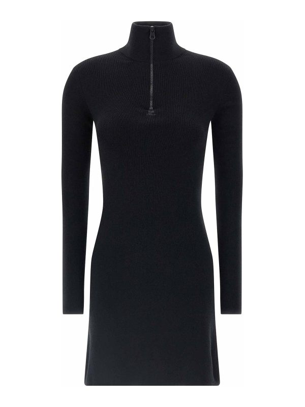 Courreges Robe Au Genou - Noir