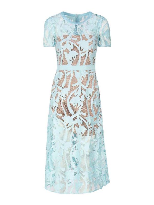 Self Portrait Robe Au Genou - Bleu