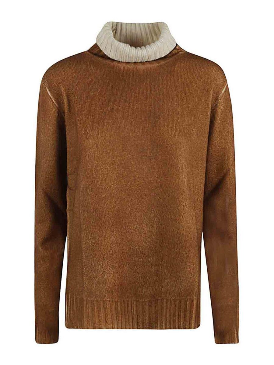 Alessandro Aste Pull Col Roulé - Camel