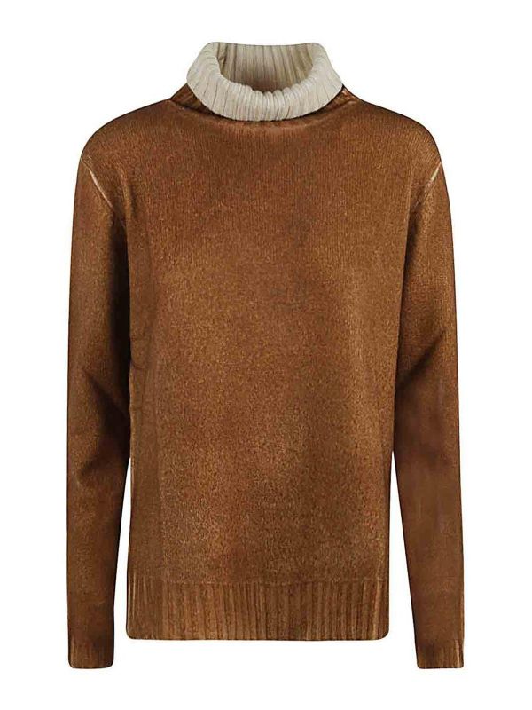 Alessandro Aste Pull Col Roulé - Camel