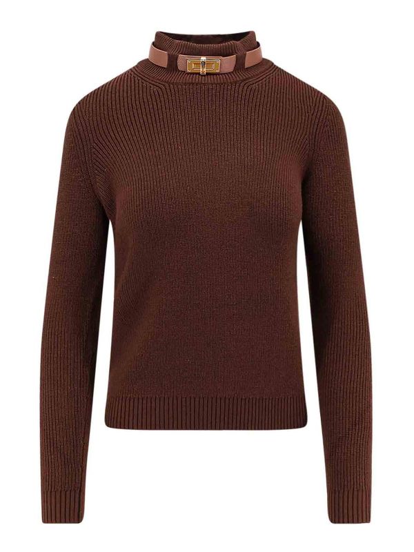 Elisabetta Franchi Pull Col Bateau - Camel