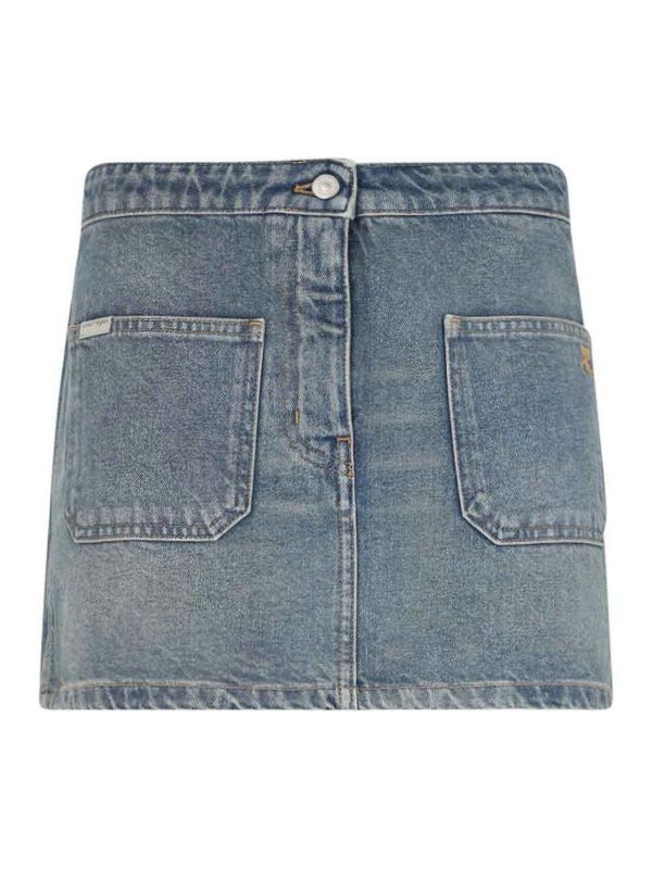 Courreges Jupe Midi - Bleu