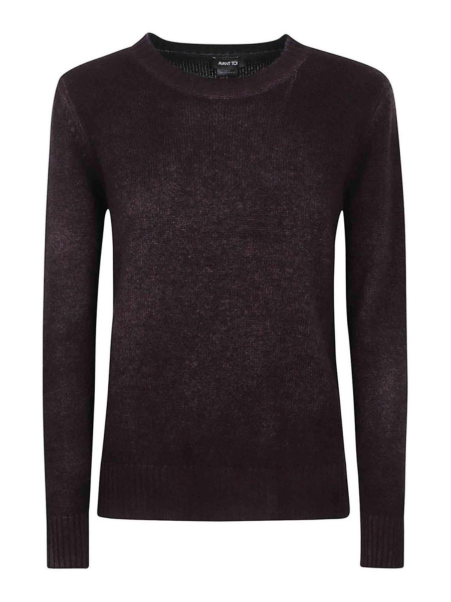 Avant Toi Pull Col Rond - Violet Foncé