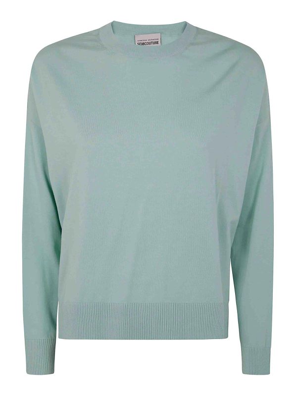 Semicouture Pull Col Rond - Bleu