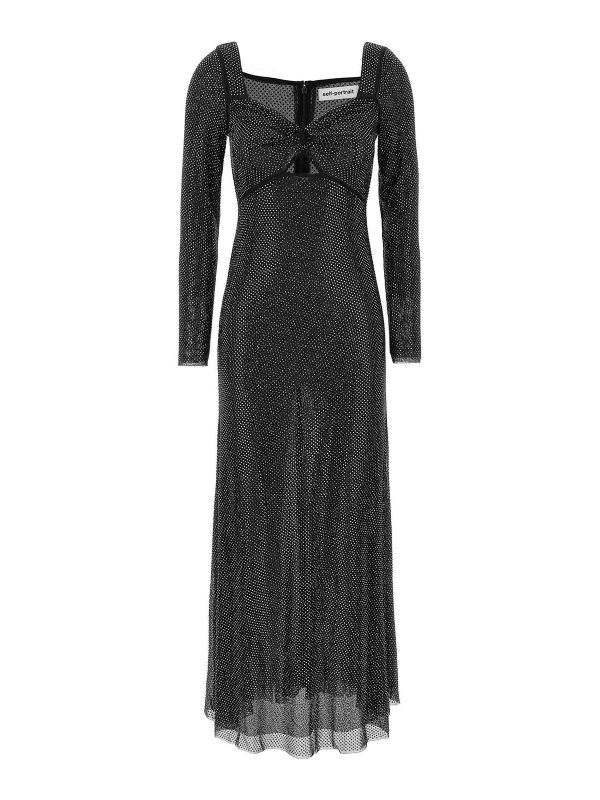 Self Portrait Robe Au Genou - Noir