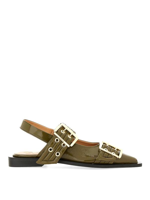 Ganni Ballerines - Vert