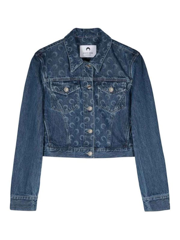 Marine Serre Veste En Jean - Bleu