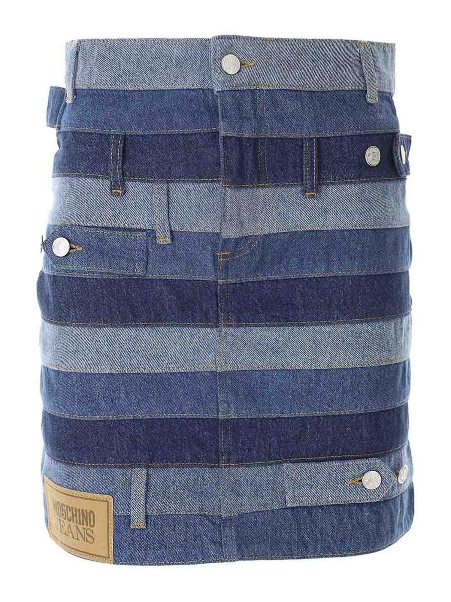 Moschino Jeans Jupe Midi - Bleu