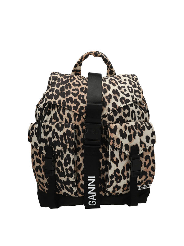 Ganni Sac À Dos - Leopard Tech