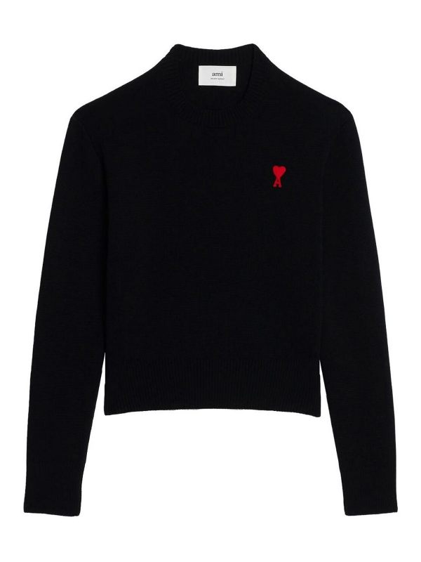 Ami Paris Pull Col Rond - Noir