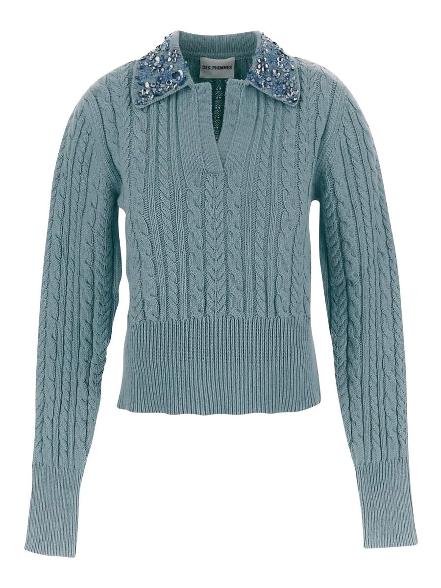 Des Phemmes Pull Col Rond - Bleu