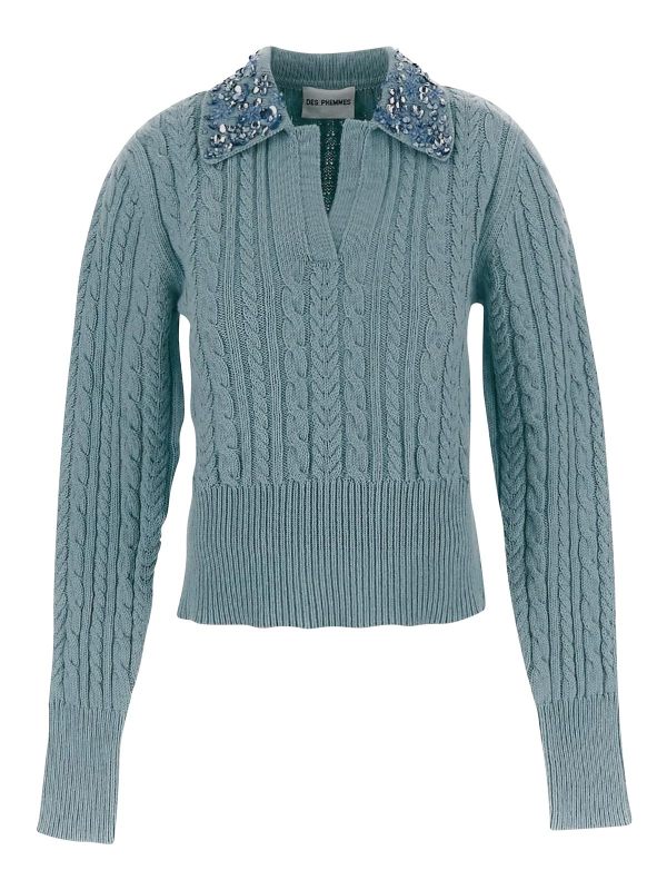 Des Phemmes Pull Col Rond - Bleu