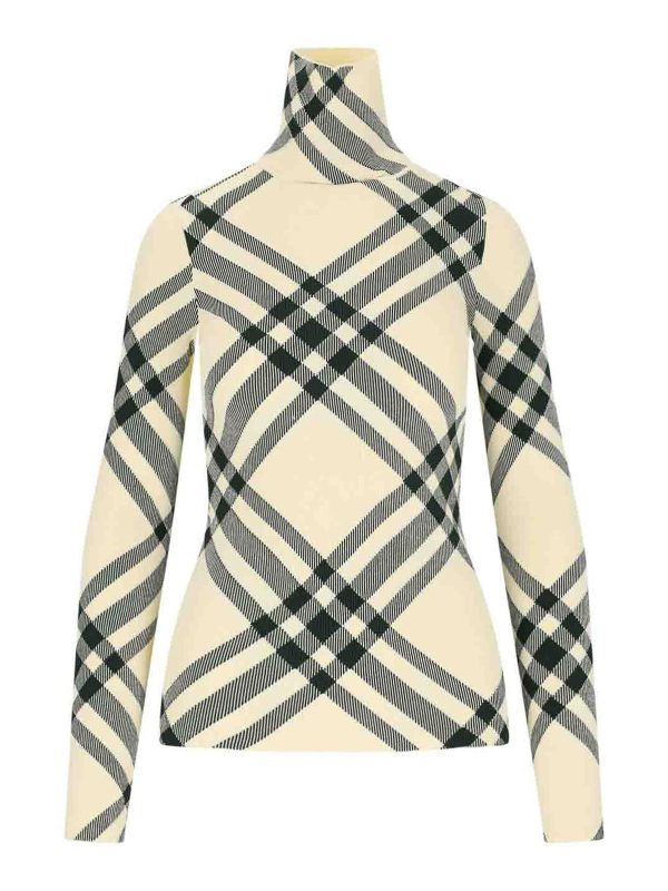 Burberry Pull Col Roulé - Blanc
