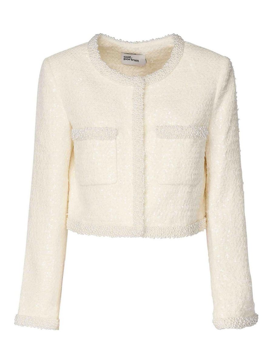 Self Portrait Veste Casual - Blanc