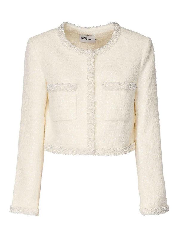 Self Portrait Veste Casual - Blanc