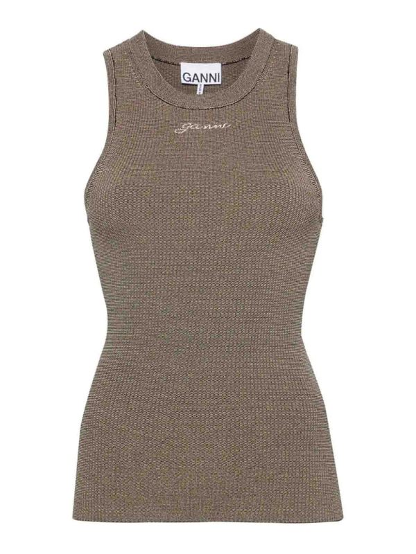 Ganni Top - Beige
