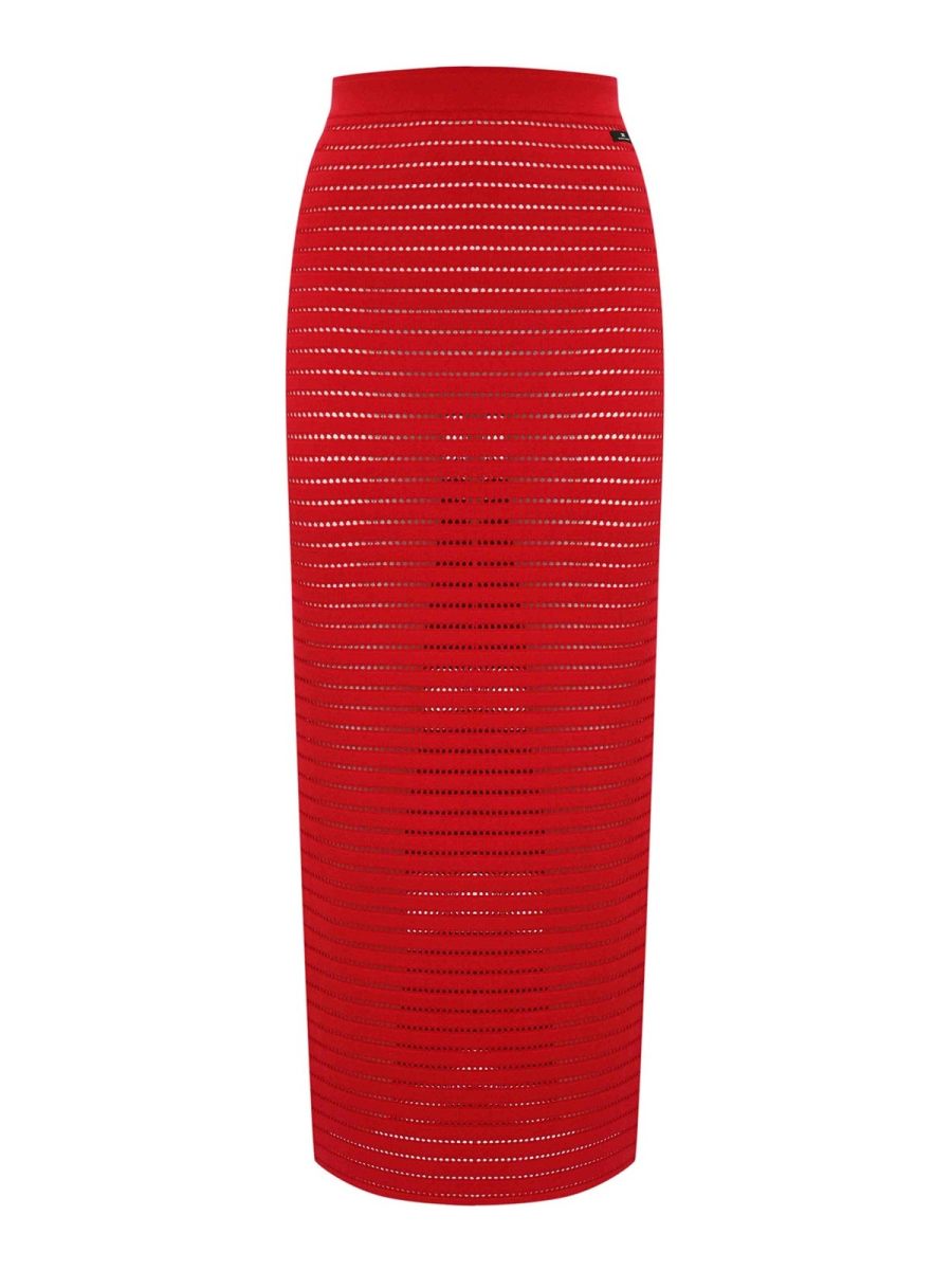 Elisabetta Franchi Jupe Midi - Rouge