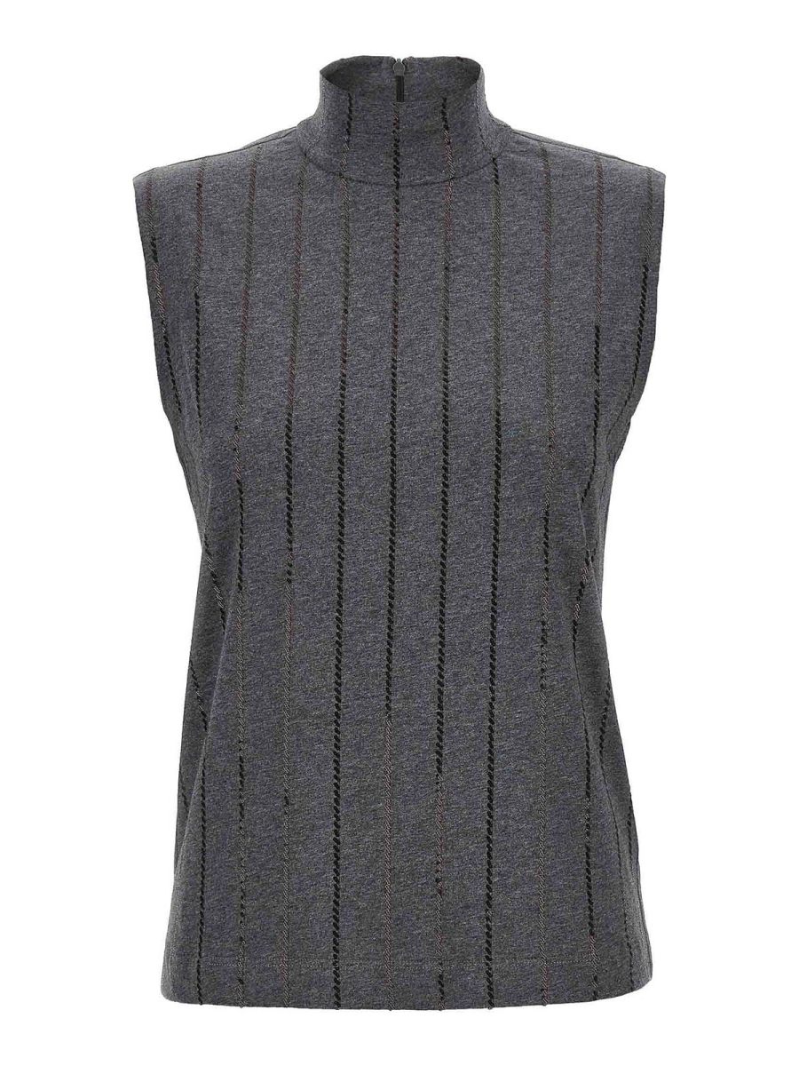 Brunello Cucinelli Top - Gris