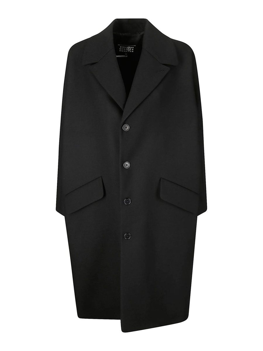MM6 Maison Margiela Manteau Au Genou - Noir