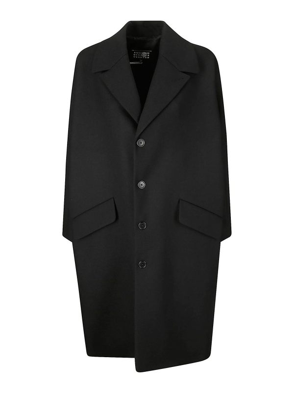 MM6 Maison Margiela Manteau Au Genou - Noir