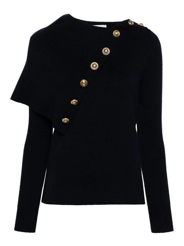 Rabanne Pull Col Rond - Bleu Foncé