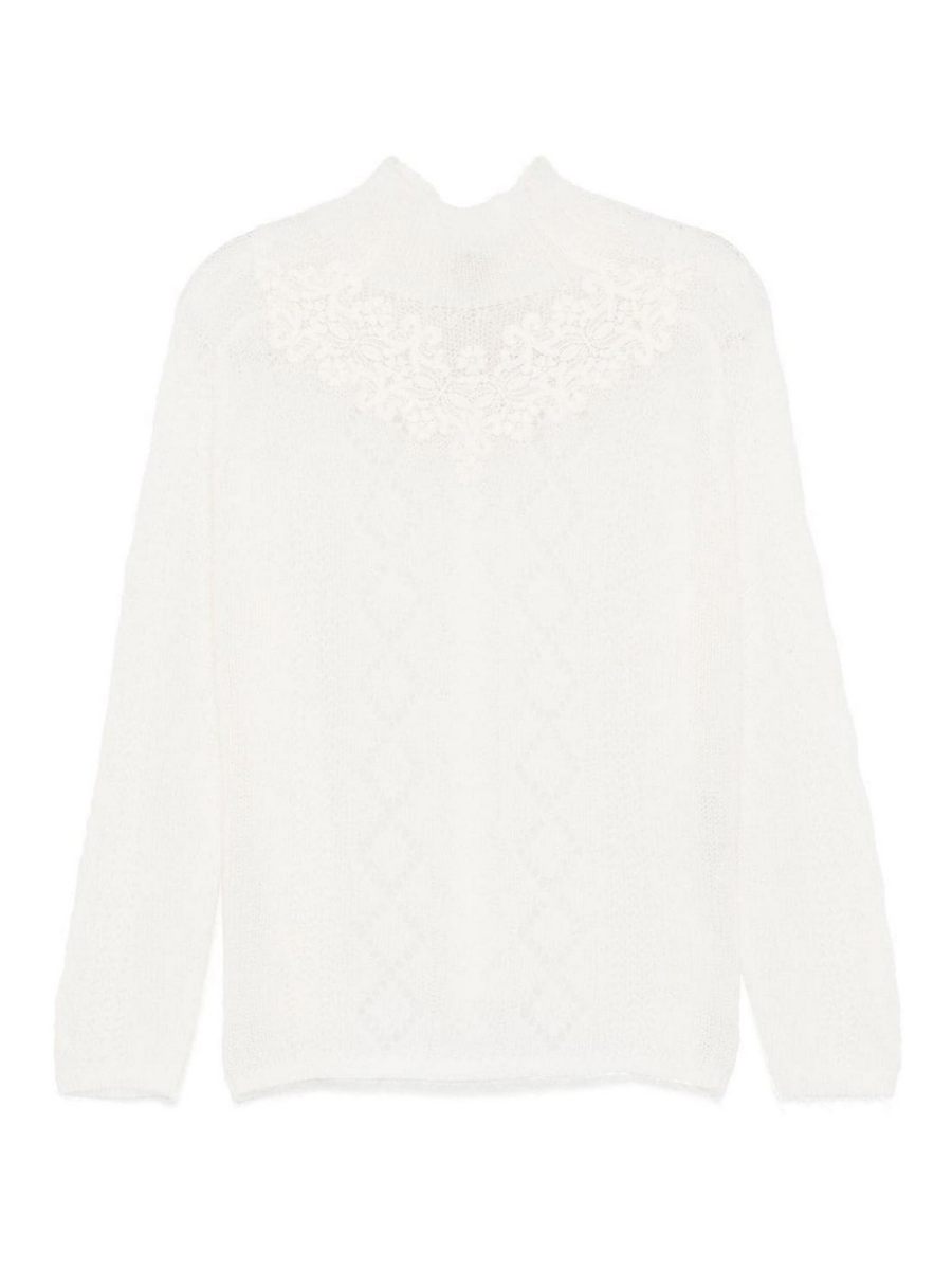 Twinset Pull Col Rond - Blanc