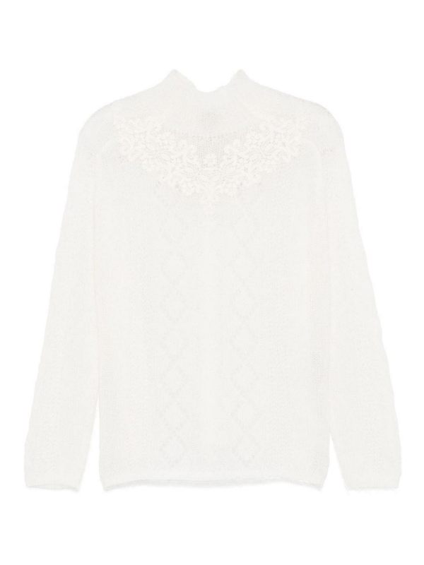 Twinset Pull Col Rond - Blanc