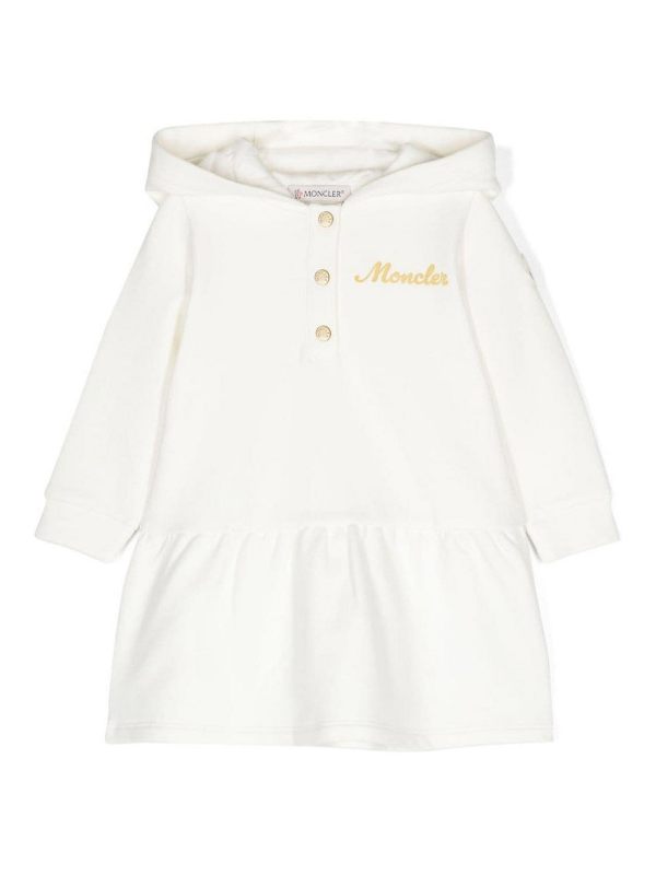 Moncler Jr Robe Au Genou - Blanc