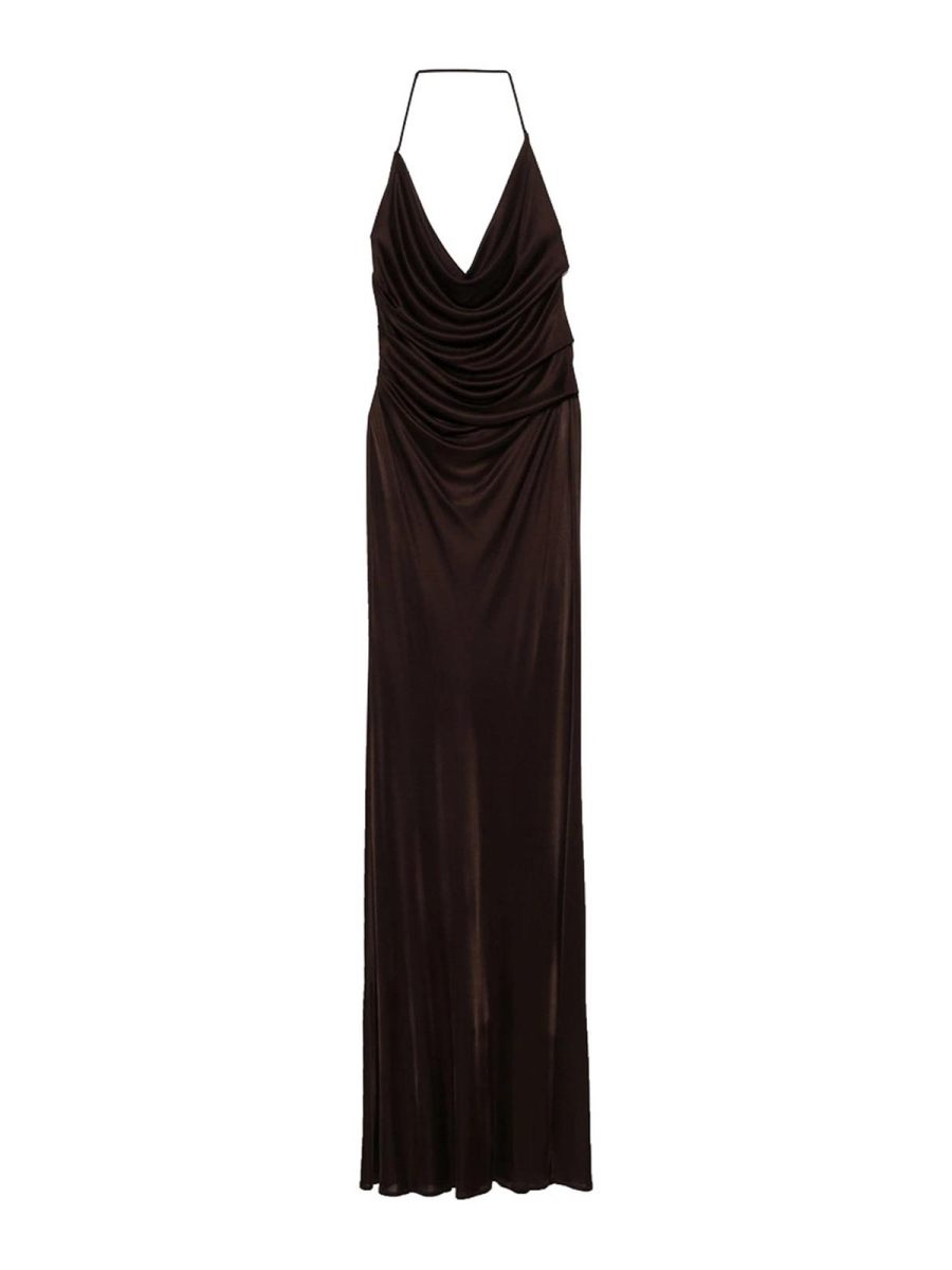 Elisabetta Franchi Robe Au Genou - Marron