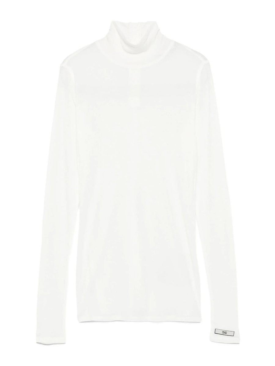 Elisabetta Franchi Pull Col Rond - Blanc