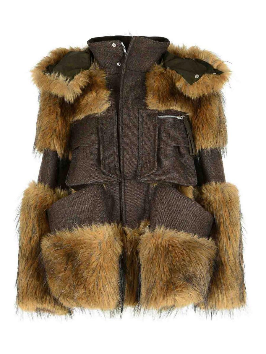 Sacai Veste Casual - Marron