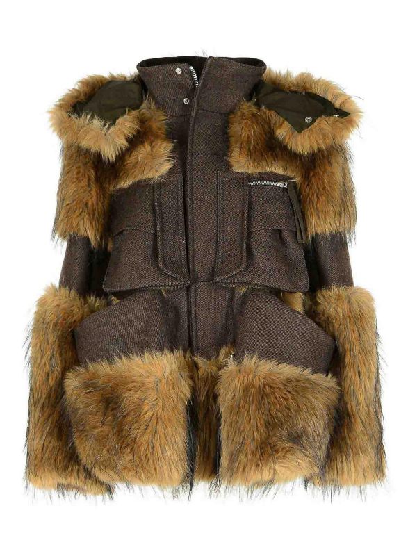 Sacai Veste Casual - Marron