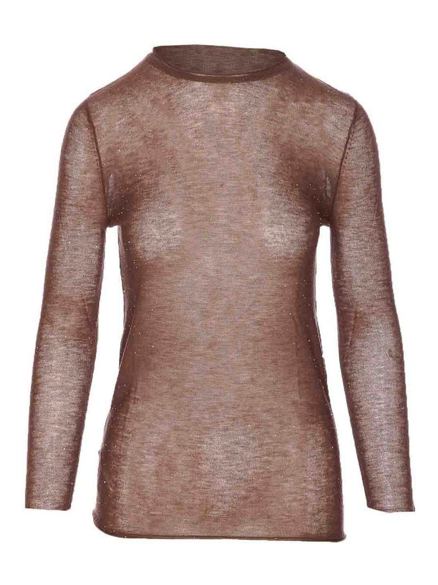 Pinko Pull Col Rond - Marron