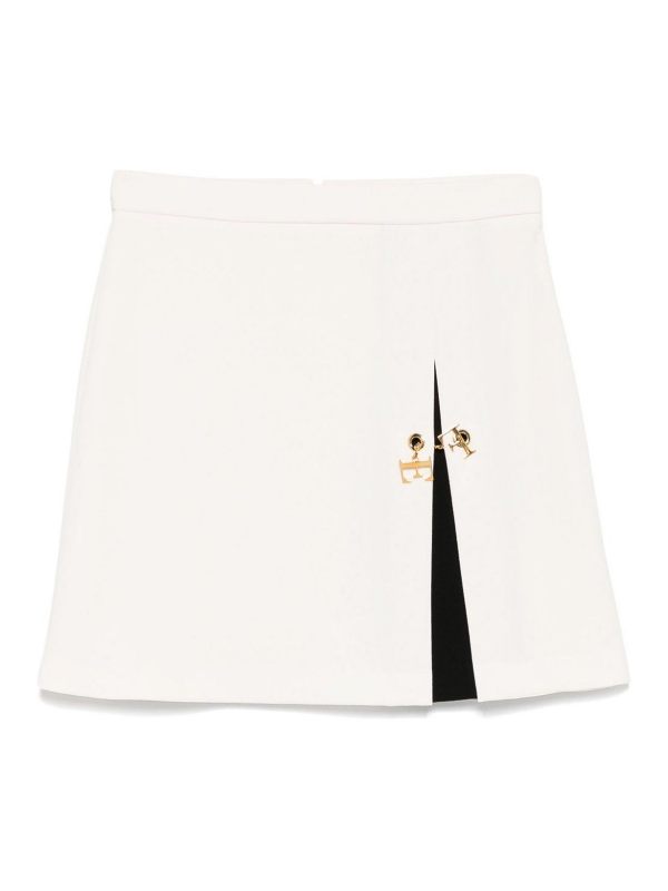 Elisabetta Franchi Mini Jupe - Blanc