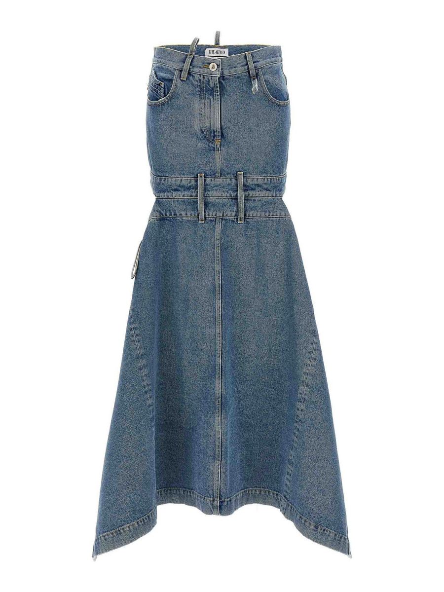 The Attico Jupe Midi - Bleu Clair