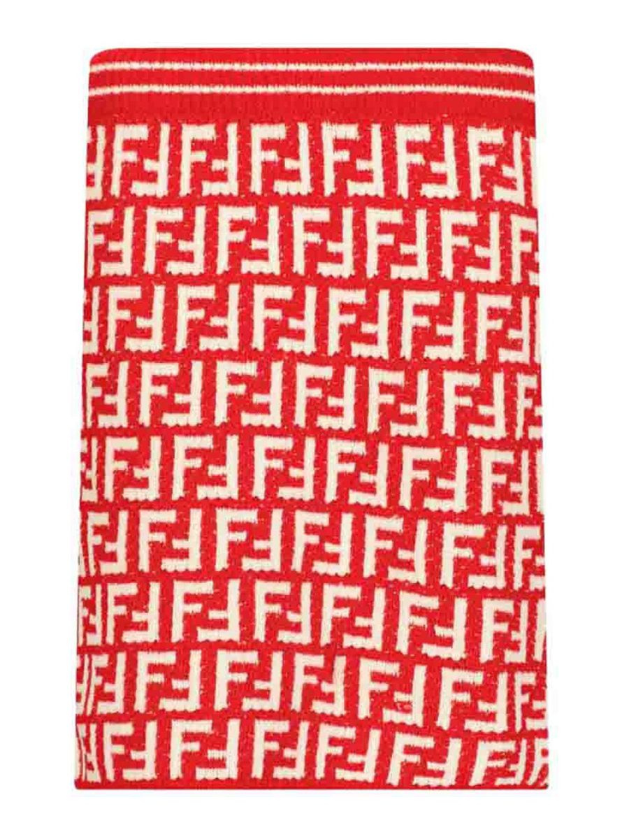 Fendi Jr Jupe Midi - Rouge