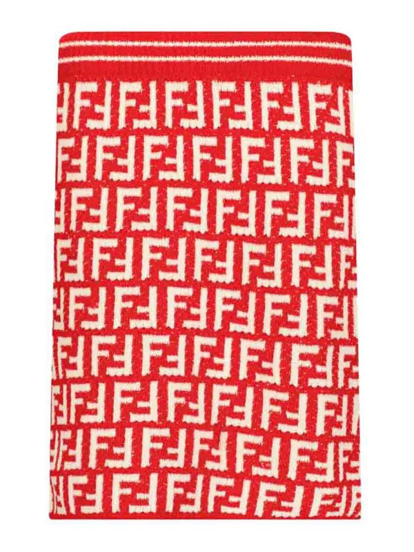 Fendi Jr Jupe Midi - Rouge