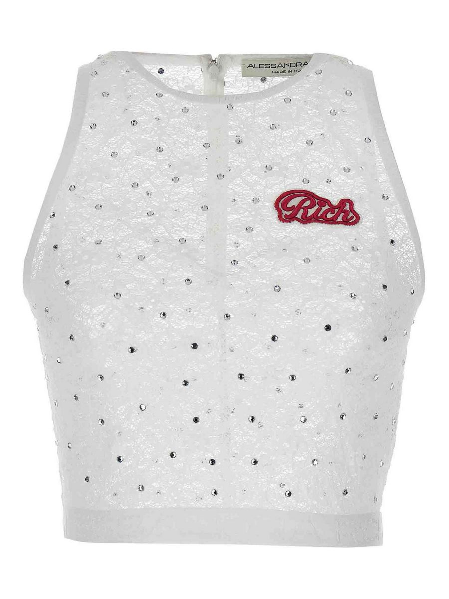 Alessandra Rich Top - Blanc