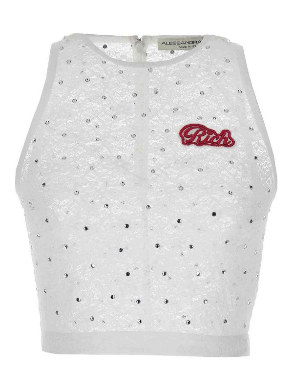 Alessandra Rich Top - Blanc
