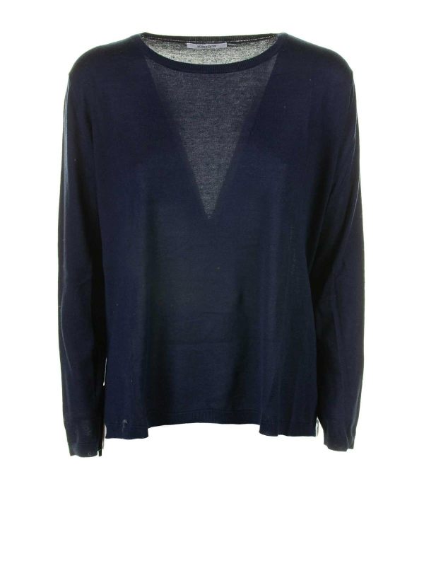 Kangra Cashmere Pull Col Rond - Bleu
